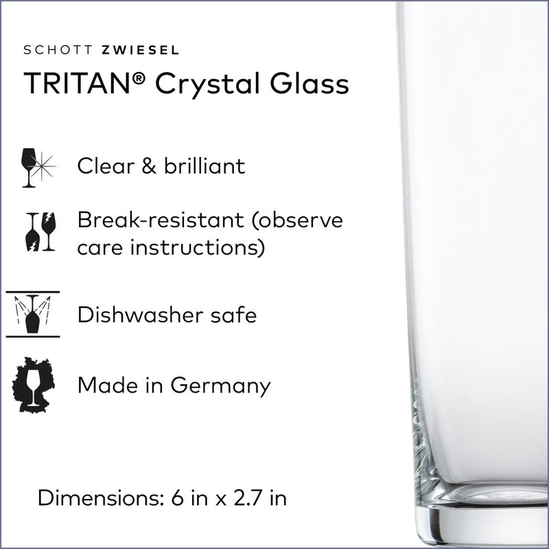 SCHOTT ZWIESEL Basic Bar Tumblers 13 Ounce (Set of 6), Medium-Sized Longdrink Glasses, Dishwasher-Safe Tritan Crystal Glasses, Made in Germany - Image 2